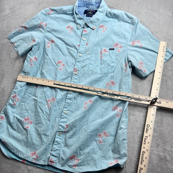 Chubbies Mens Button Down Sz L State of Mind Friday Shirt Palm Trees Hawaiian - Picture 4 of 8